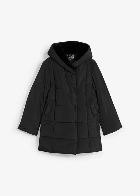 T&auml;ckjacka med bes&auml;ttning i fuskp&auml;ls, bonprix