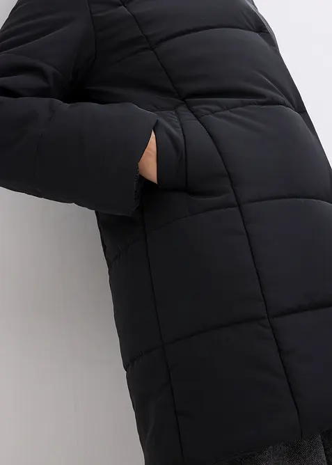 T&auml;ckjacka med bes&auml;ttning i fuskp&auml;ls, bonprix