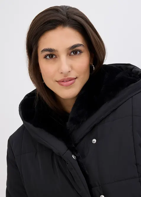 T&auml;ckjacka med bes&auml;ttning i fuskp&auml;ls, bonprix