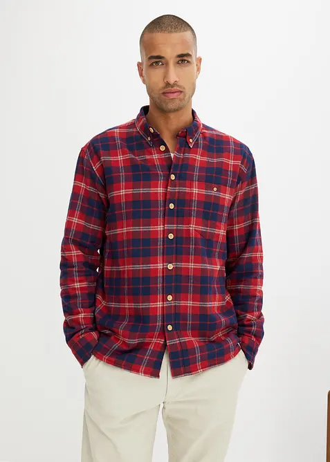 Flanellskjorta med värmande fleecefoder, bonprix