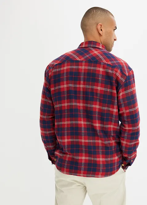 Flanellskjorta med värmande fleecefoder, bonprix