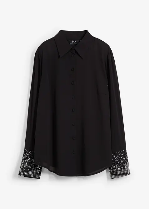 Skjortblus med glitterstenar, bonprix