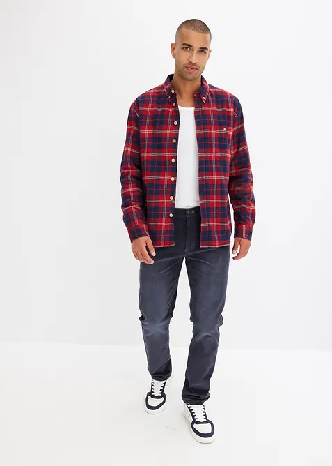 Flanellskjorta med värmande fleecefoder, bonprix