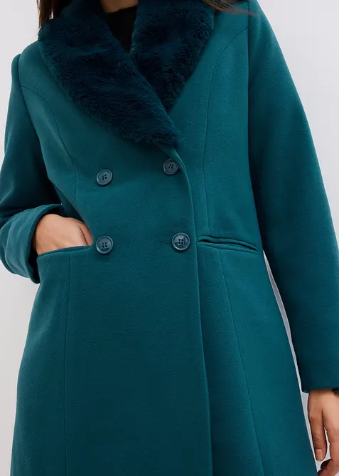 Kappa med avkn&auml;ppbar krage i p&auml;lsimitation, bonprix