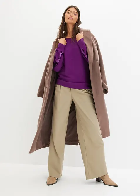 Finstickad tröja med paljetter, bonprix