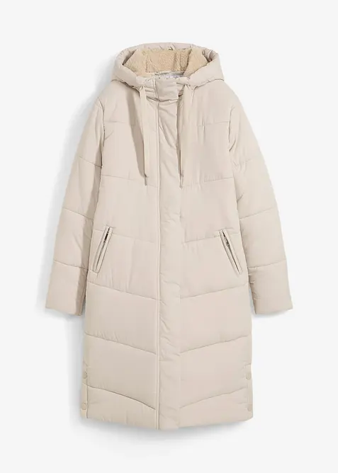 T&auml;ckkappa med teddyfodrad huva, bonprix