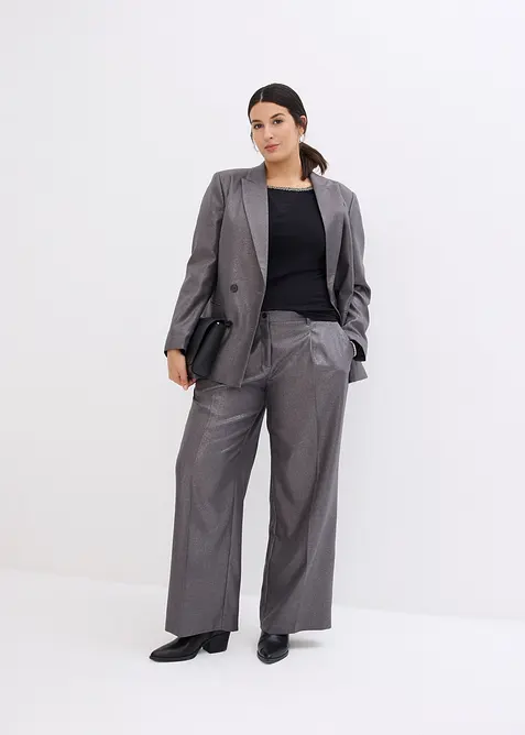 L&aring;ng&auml;rmad topp med meshinf&auml;llning och glitterstenar, bonprix