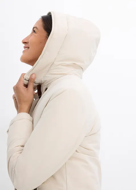 Vinterkappa med teddypäls i huvan, bonprix