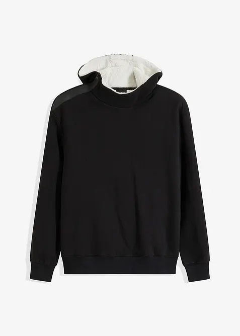 Sweatshirt med huva och värmande fleecefoder, bonprix