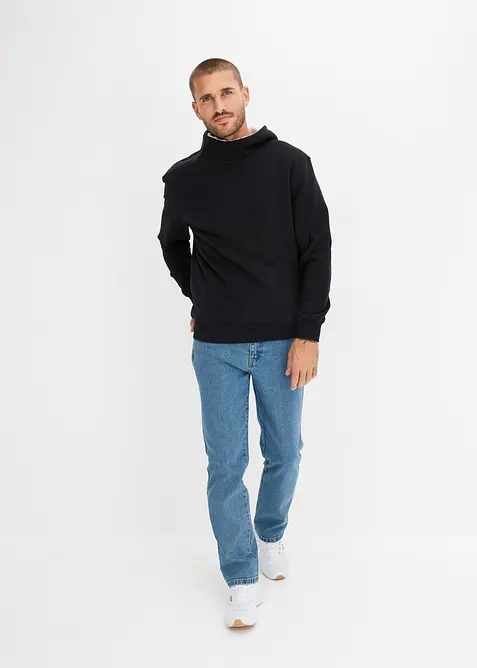 Sweatshirt med huva och värmande fleecefoder, bonprix