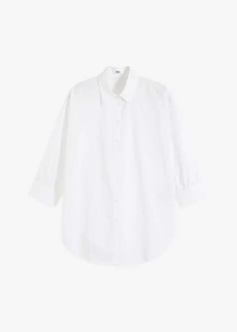 Oversizeblus i bomull med trekvarts&auml;rm, bonprix