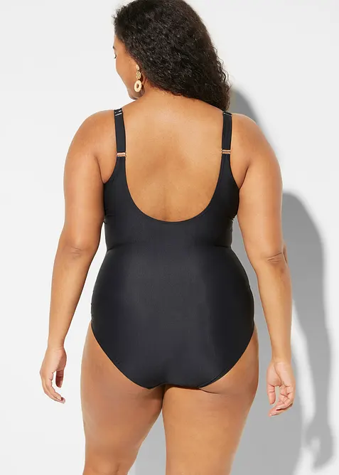 Baddräkt med V-ringning och lätt formande effekt, bonprix