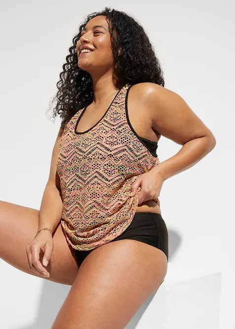 Tankini med elastisk spets (2 delar), bonprix