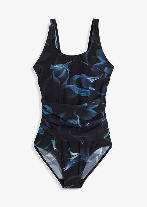 Baddräkt med rynk och lätt formande effekt, bonprix