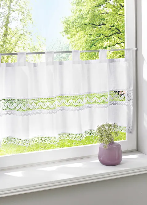 Cafégardin med virkad kant, bonprix