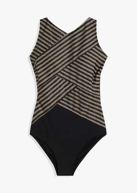 Baddräkt med omlottlook och medelhög formande effekt, bonprix