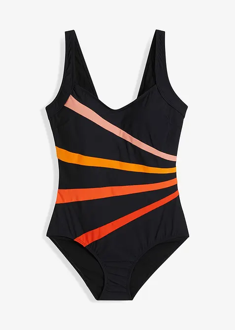 Baddräkt med infällningar och kraftigt formande effekt, bonprix