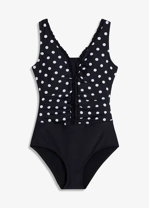 Baddräkt med rynk och medelhög formande effekt, bonprix