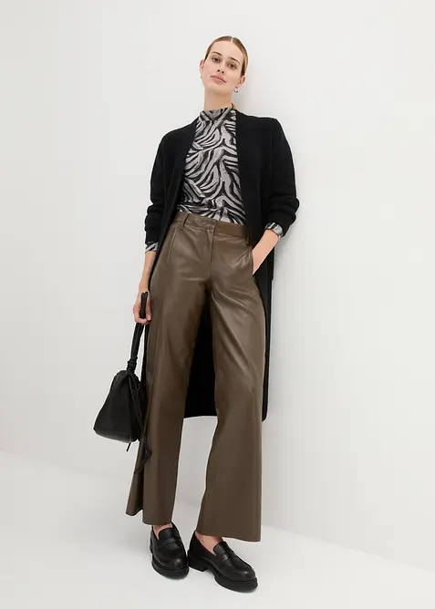 Stickad kappa med alpackaull, bonprix