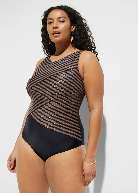 Baddräkt med omlottlook och medelhög formande effekt, bonprix