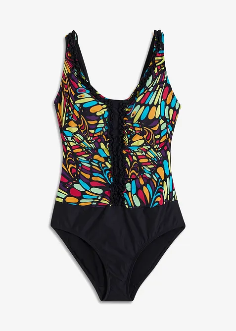 Baddräkt med rysch och kraftigt formande effekt, bonprix