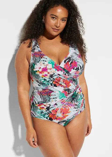 Baddräkt med omlottlook och medelhög formande effekt, bonprix