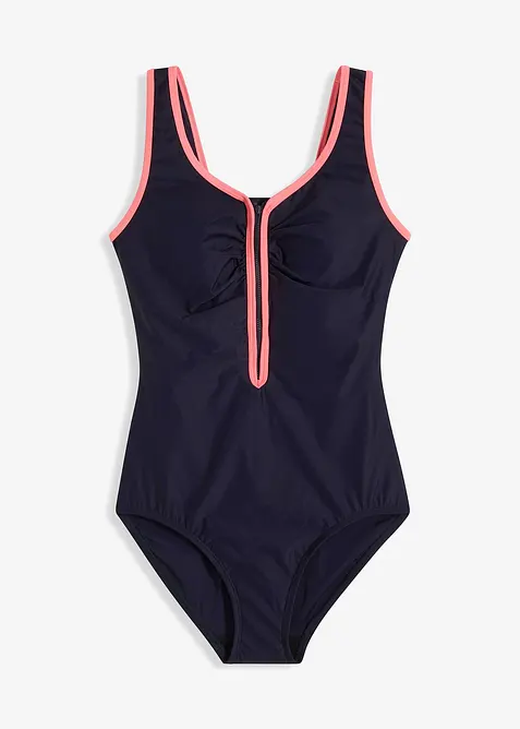 Baddräkt med dragkedja och lätt formande effekt, bonprix