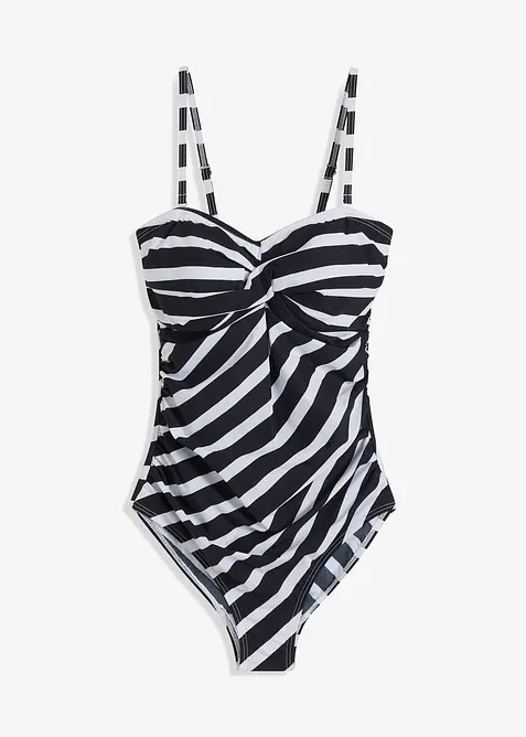 Bandåbaddräkt i omlottstil med medelhög, formande effekt, bonprix