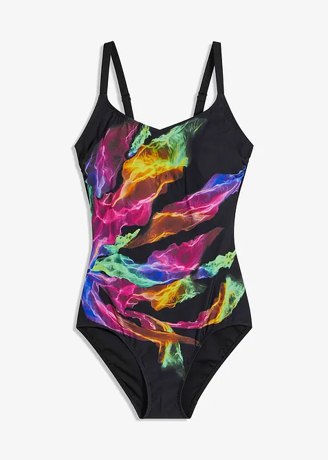 Baddräkt med V-ringning och lätt formande effekt, bonprix