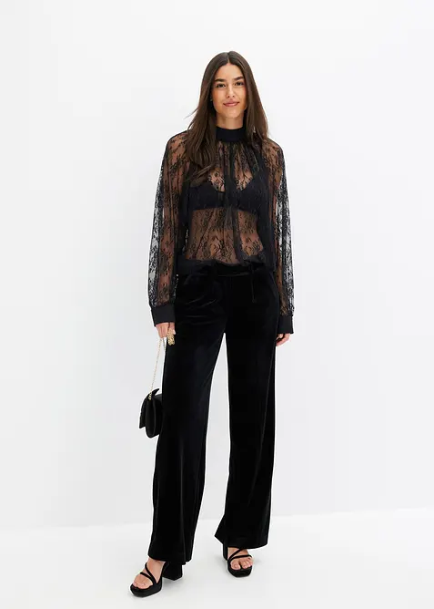 Lätt transparent spetsblus, bonprix