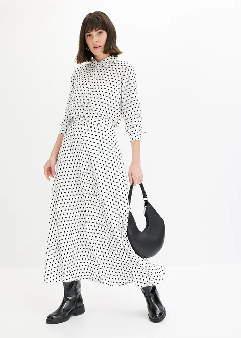 Skjortblus i fin satin, bonprix