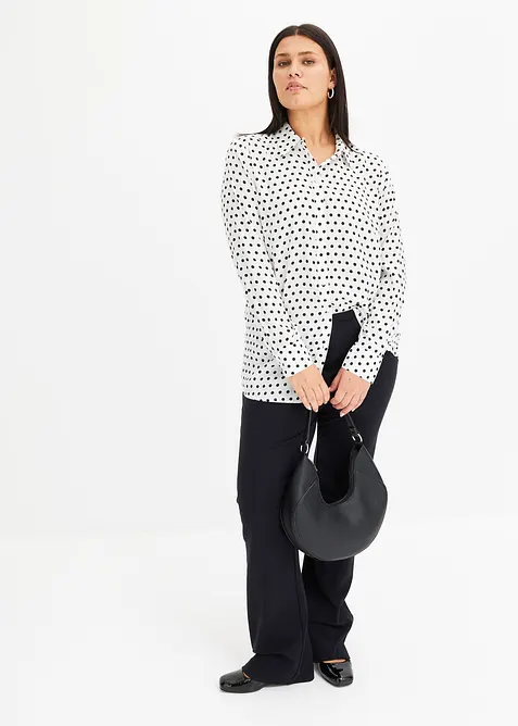 Skjortblus i fin satin, bonprix