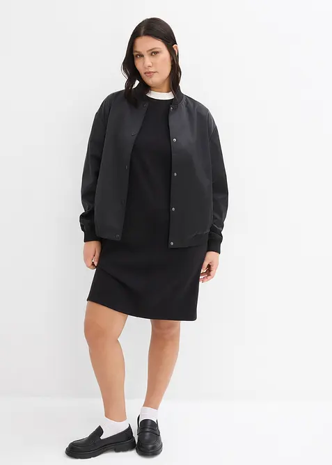 Minikl&auml;nning av scubamaterial med kontrasterande turtle neck, bonprix