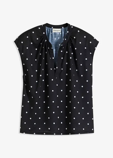 Kortärmad topp i viskosmix, bonprix