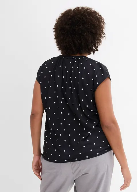 Kortärmad topp i viskosmix, bonprix