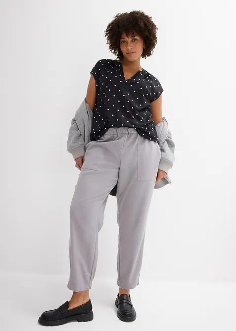 Kortärmad topp i viskosmix, bonprix