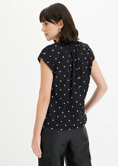 Kortärmad topp i viskosmix, bonprix