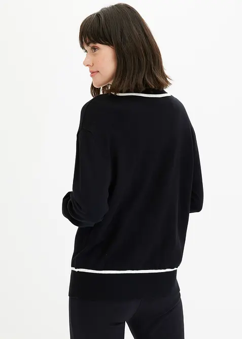 Stickad cardigan med V-ringning, bonprix