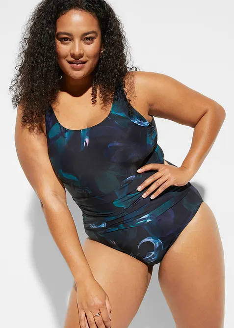 Baddräkt med rynk och lätt formande effekt, bonprix