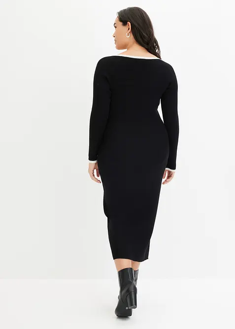 Figurnära stickad klänning, bonprix