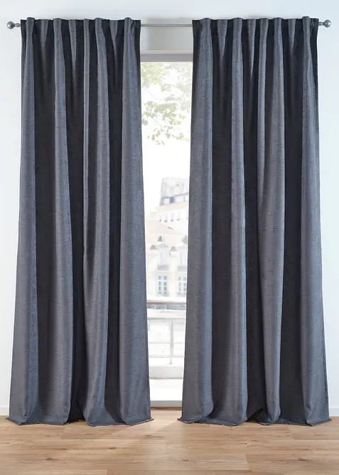 Mörkläggande gardinlängd med lätt struktur (2-pack), bonprix