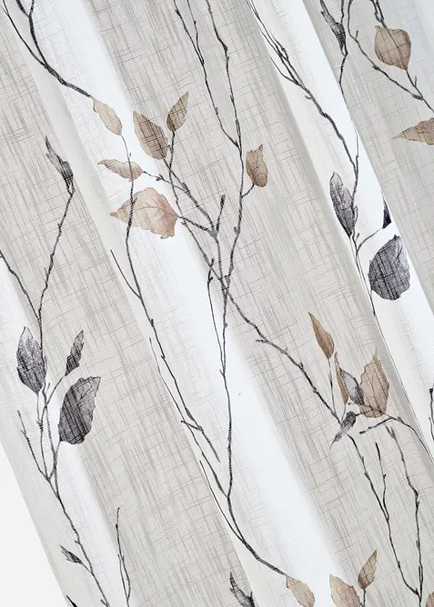 Gardinlängd med grenmönster med återvunnen polyester (1-pack), bonprix