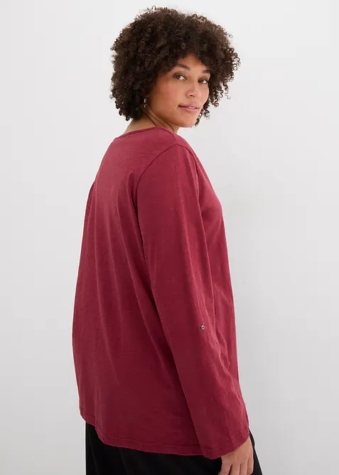 Långärmad bomullstopp med knappslå, bonprix