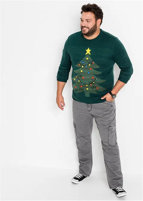 Cargobyxa i bomull, avslappnad passform, raka ben, bonprix