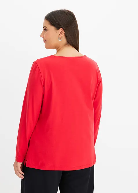 Långärmad topp med öljetter, bonprix