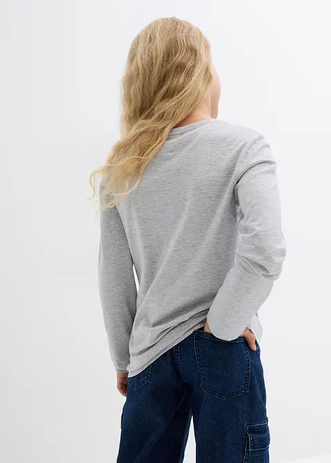 Långärmad topp med ekologisk bomull (3-pack), bonprix