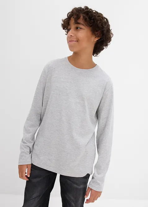 Långärmad T-shirt i ekologisk bomull (3-pack), bonprix