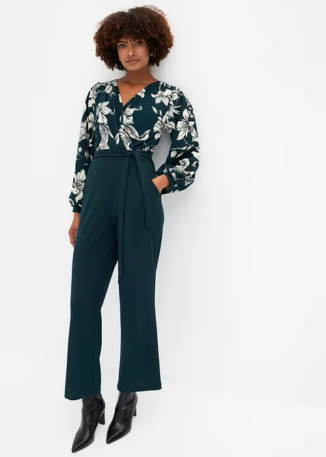 Jumpsuit i jersey med omlottlook, bonprix