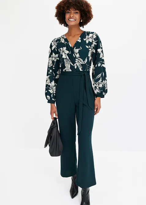 Jumpsuit i jersey med omlottlook, bonprix