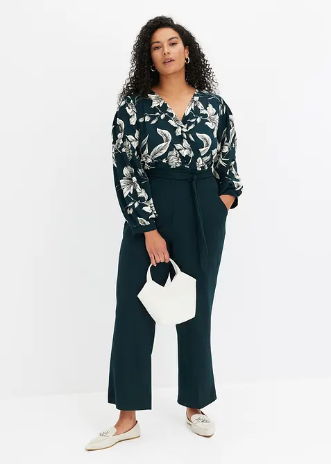 Jumpsuit i jersey med omlottlook, bonprix